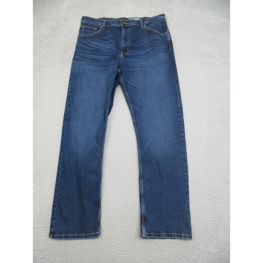 Wrangler Straight Fit Western Jeans Mens 36x32 Blue Denim Workwear Casual Rugged